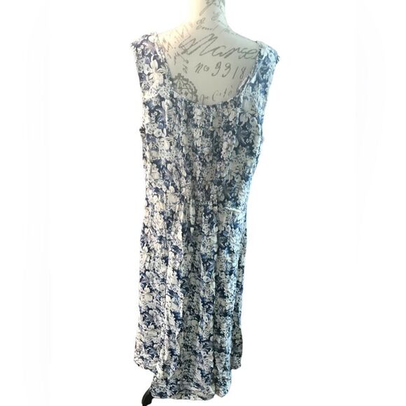 BFA Classics Blue Floral Sleeveless Dress Size 2X - Picture 4 of 10